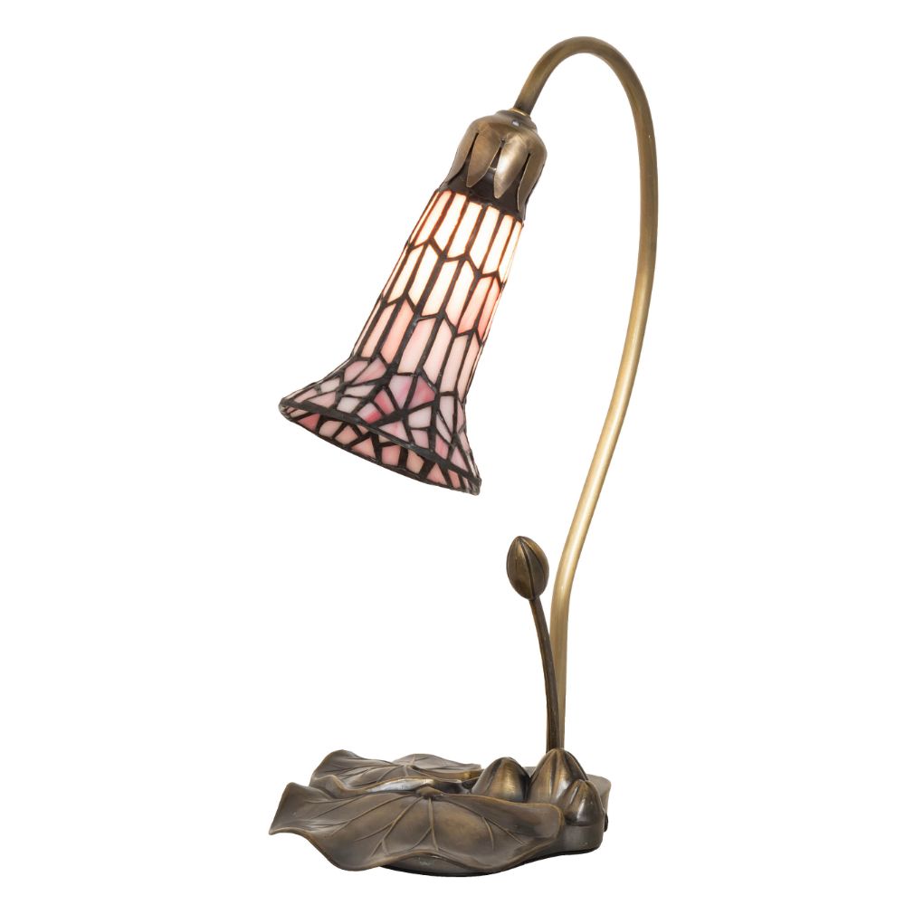 Meyda Lighting 251570 16" High Stained Glass Pond Lily Mini Lamp