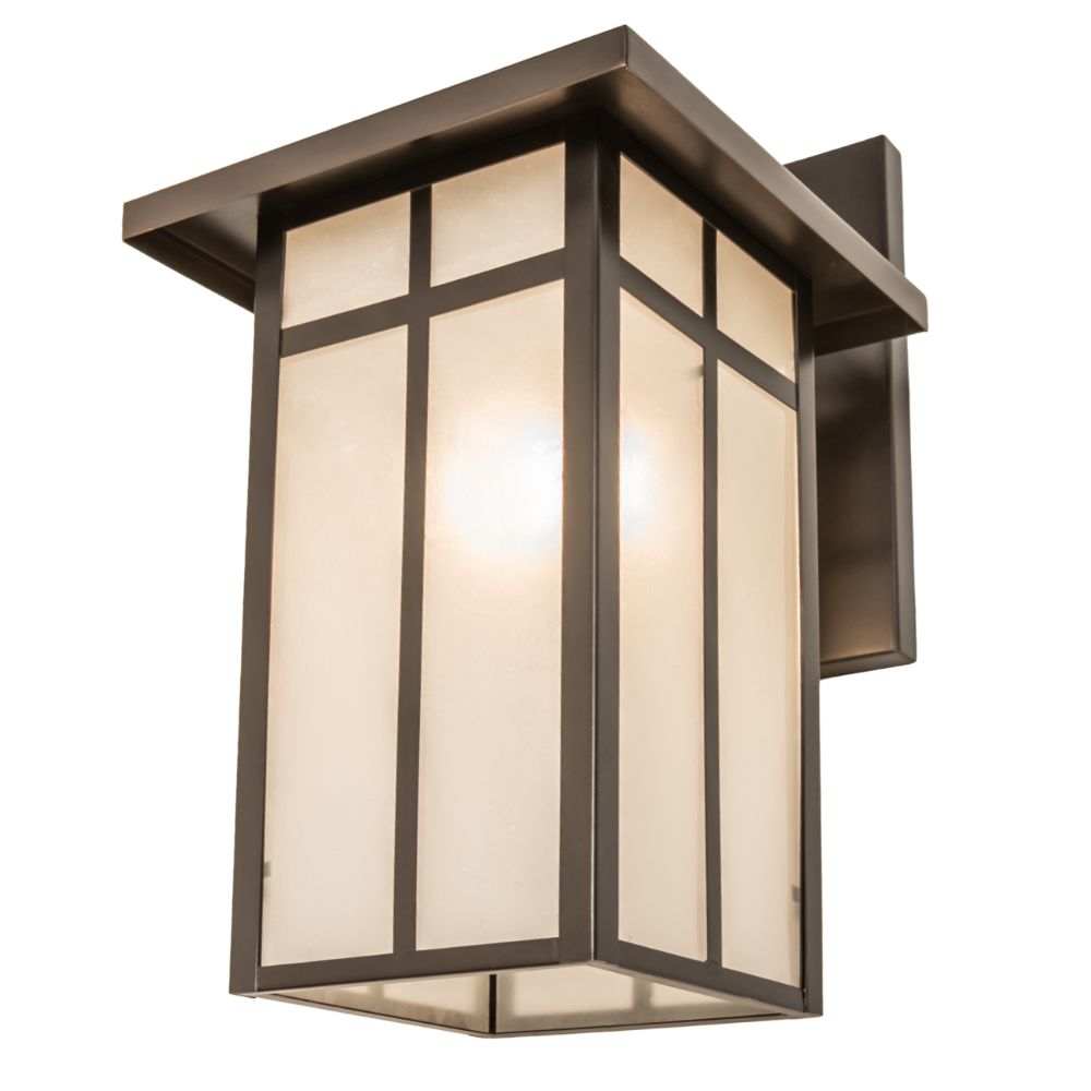 Meyda Lighting 251746 9" Wide Hyde Park "T" Mission Solid Mount Wall Sconce in Craftsman Brown Finish