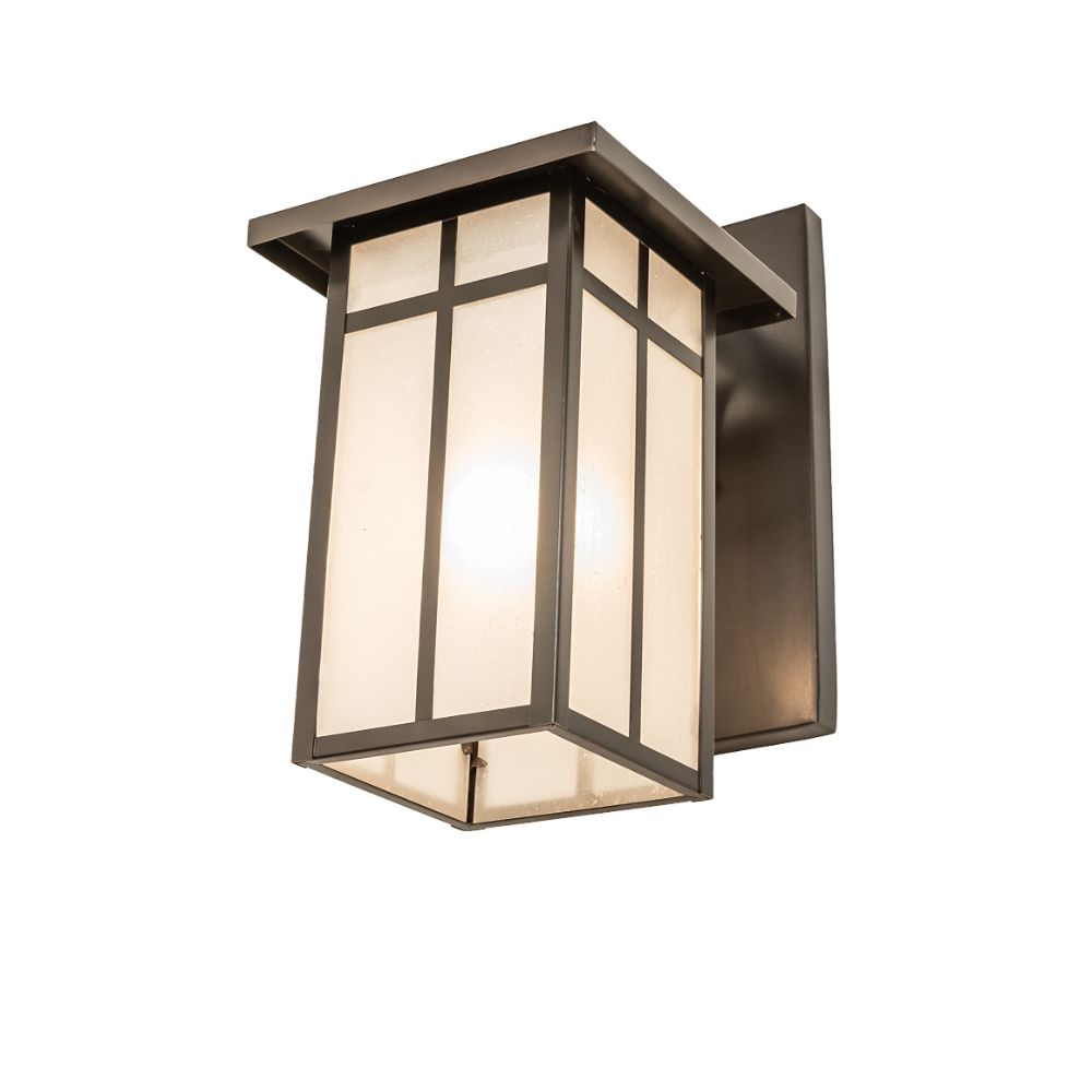 Meyda Lighting 251750 7" Wide Hyde Park "T" Mission Solid Mount Wall Sconce in Craftsman Brown Finish