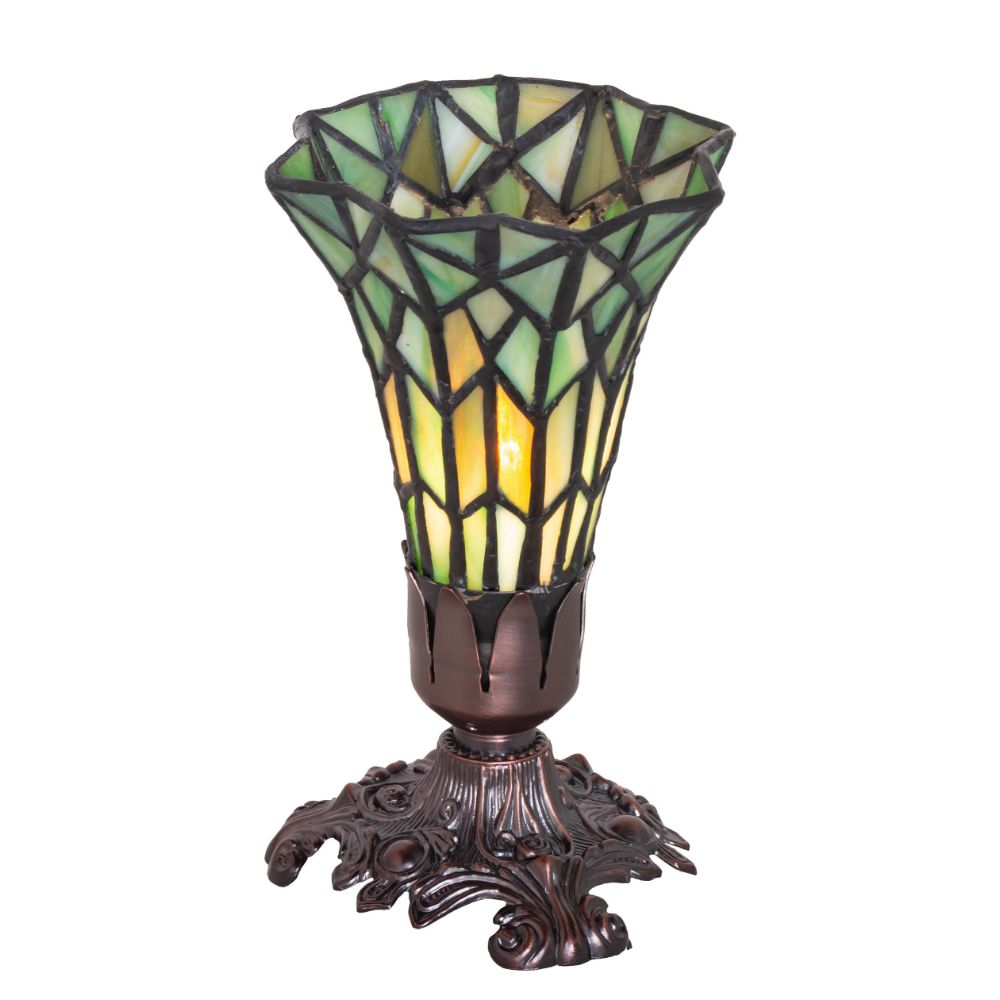 Meyda Lighting 251825 7.5"High Stained Glass Pond Lily Victorian Mini Lamp