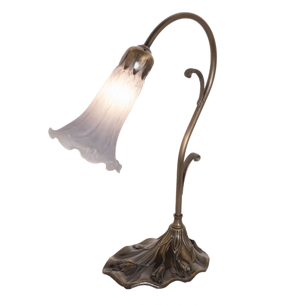 Meyda Lighting 251846 15" High Grey Pond Lily Mini Lamp