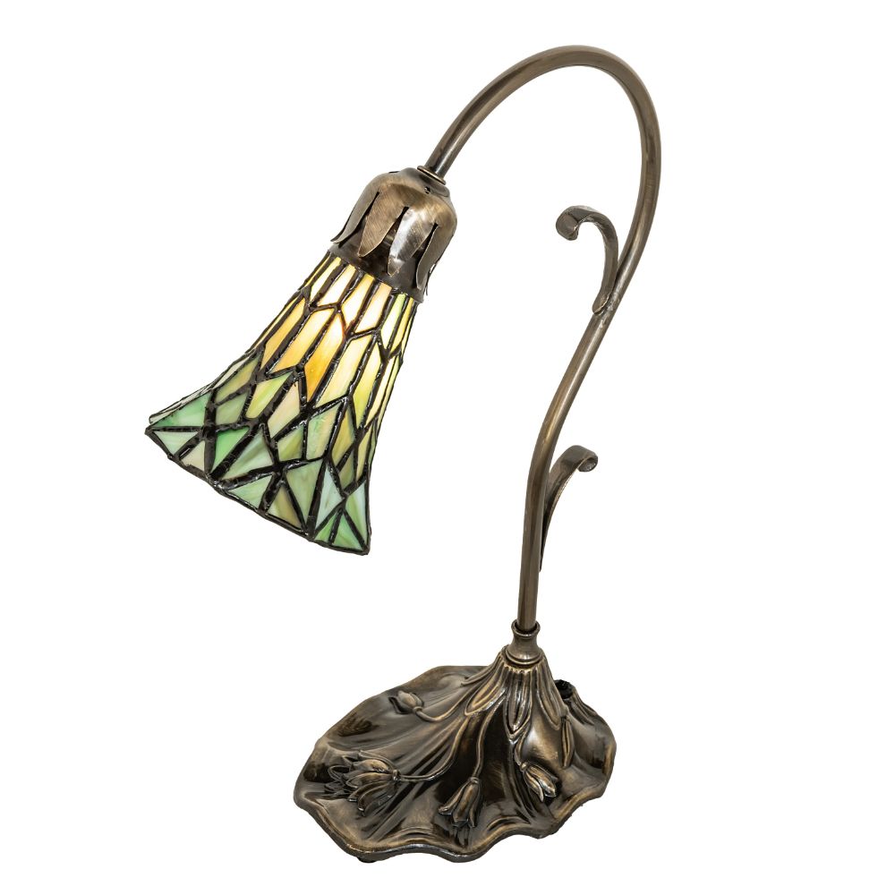 Meyda Lighting 251851 15" High Stained Glass Pond Lily Mini Lamp