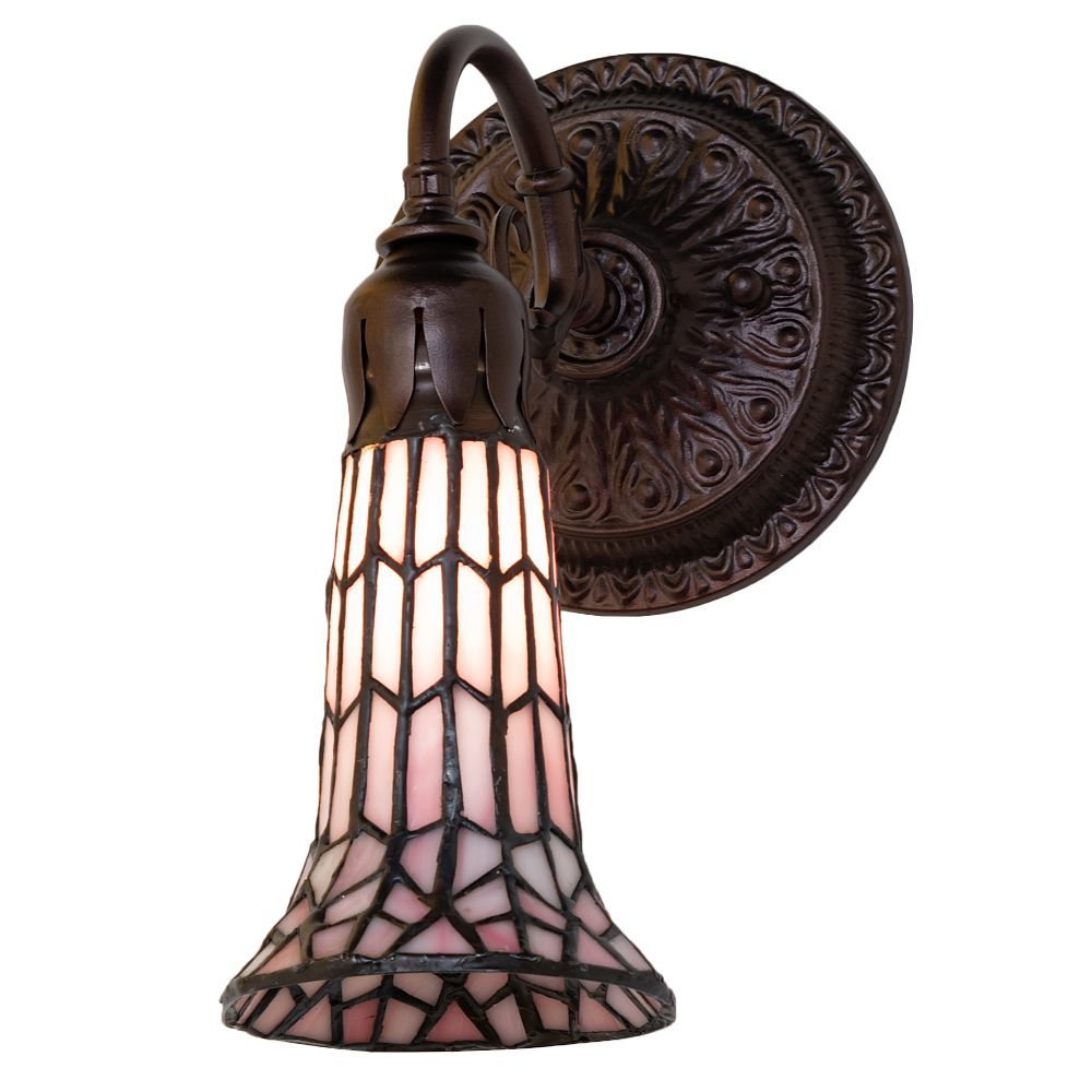 Meyda Lighting 251870 5.5" Wide Stained Glass Pond Lily Wall Sconce in Mahogany Bronze