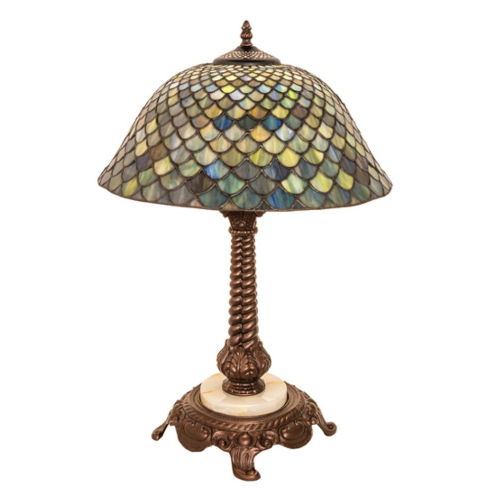 Meyda Lighting 251959 23" High Tiffany Fishscale Table Lamp