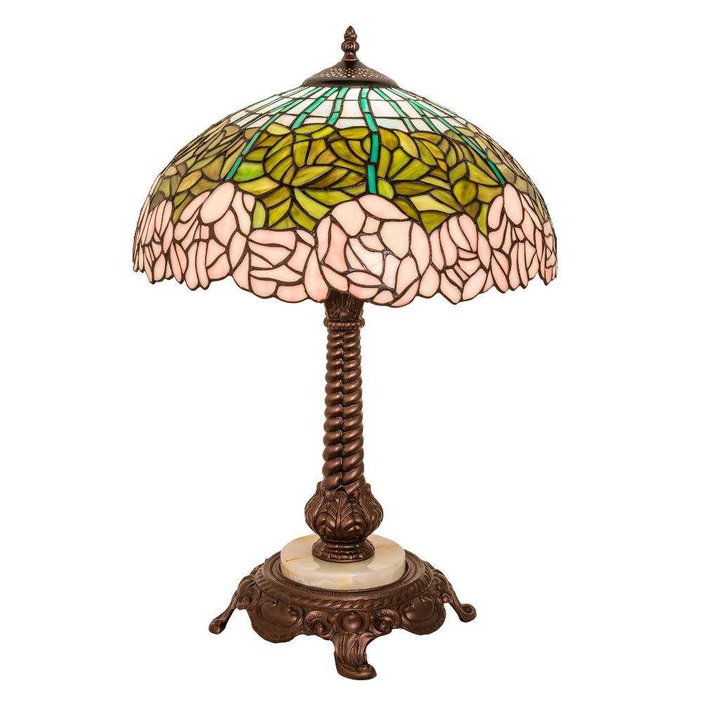 Meyda Lighting 251964 23" Wide Tiffany Cabbage Rose Table Lamp