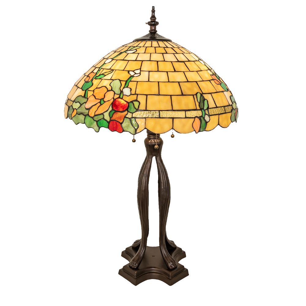 Meyda Lighting 253006 33" High Duffner & Kimberly Hollyhock Table Lamp in Mahogany Bronze