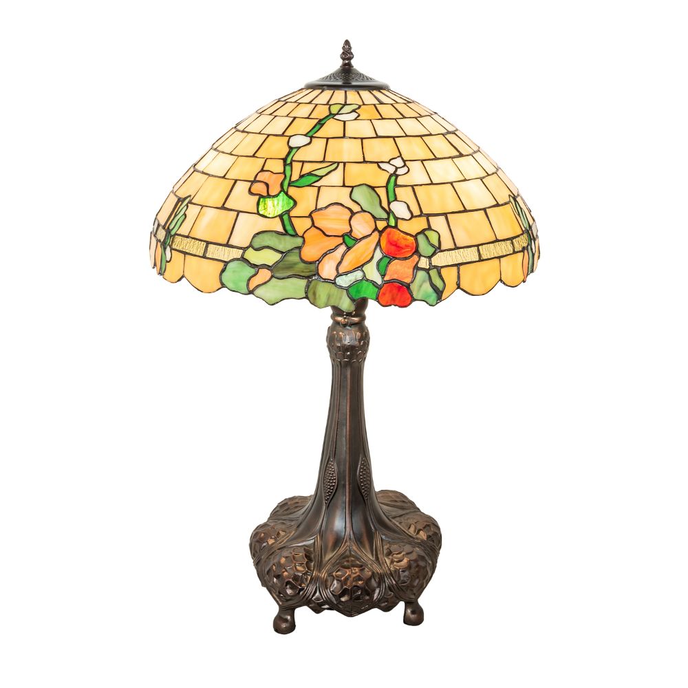 Meyda Lighting 253009 31" High Duffner & Kimberly Hollyhock Table Lamp in Mahogany Bronze