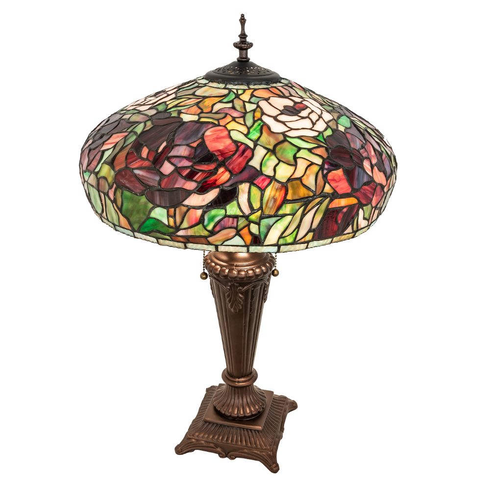 Meyda Lighting 253024 26" High Tiffany Peony Table Lamp 