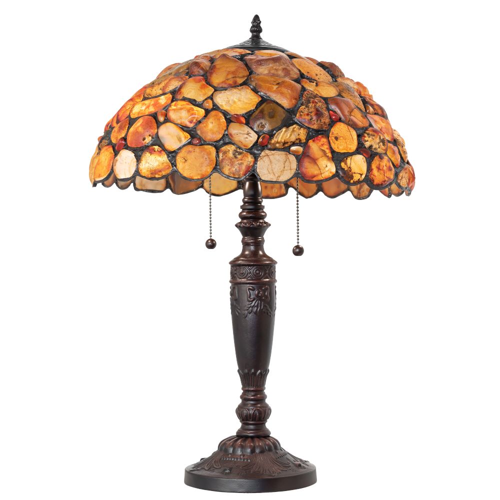 Meyda Lighting 253041 23" High Agata Table Lamp in Mahogany Bronze
