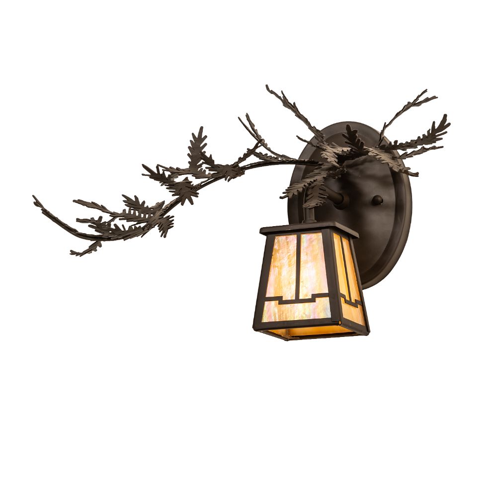 Meyda Lighting 253651 16" Wide Pine Branch Valley View Left Wall Sconce in Oil Rubbed Bronze