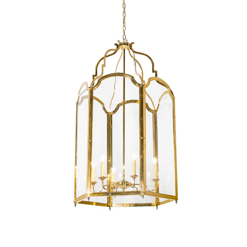 Meyda Lighting 253960 36" Wide Ouro 6 Light Pendant in Polished Brass