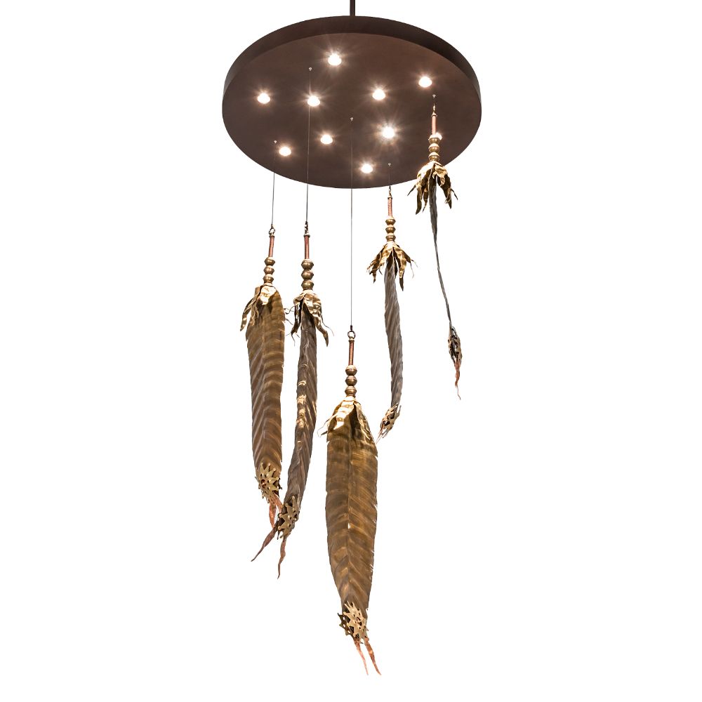 Meyda Lighting 254208 48" Wide Dreamcatcher Cascading Pendant in Vintage Copper Finish;mahogany Bronze