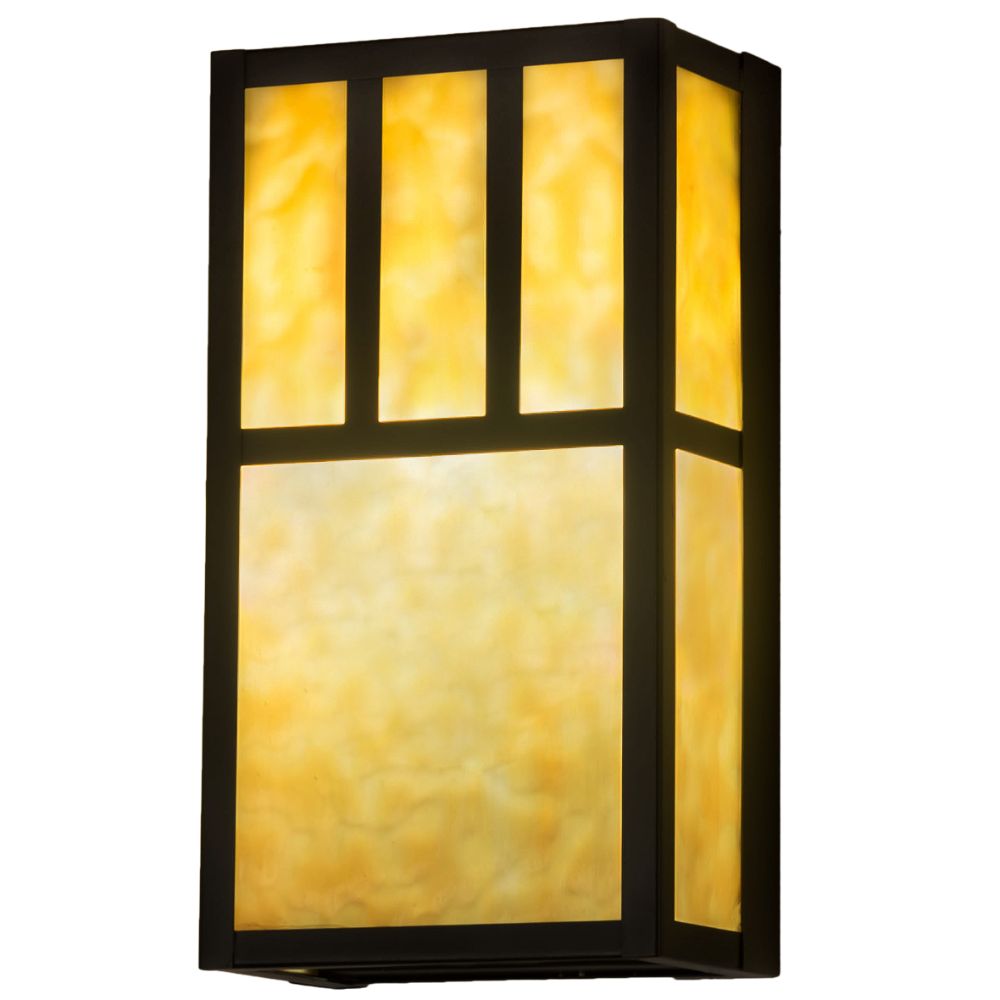 Meyda Lighting 254403 6.5" Wide Hyde Park Double Bar Mission Wall Sconce in Craftsman Brown Finish