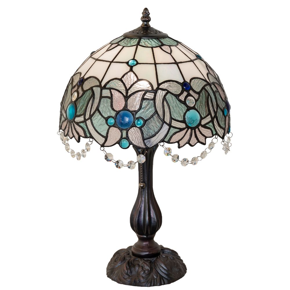 Meyda Lighting 255710 20" High Angelica Table Lamp in Mahogany Bronze