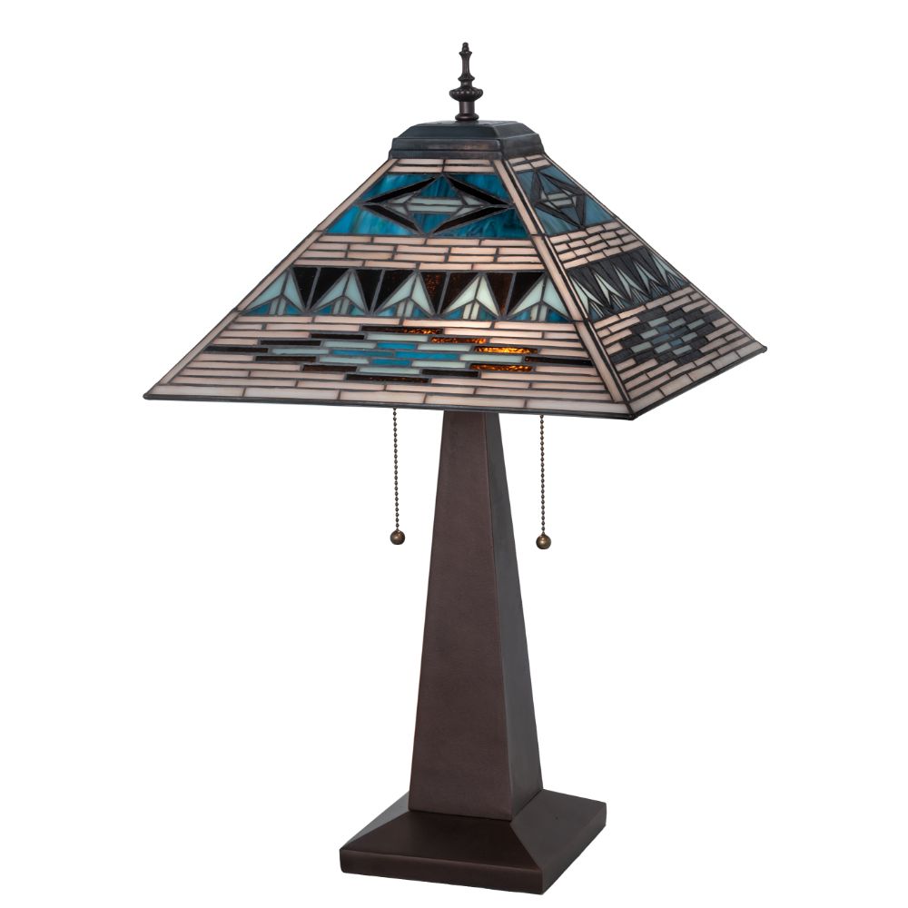 Meyda Lighting 258385 24" High Valencia Mission Table Lamp in Mahogany Bronze