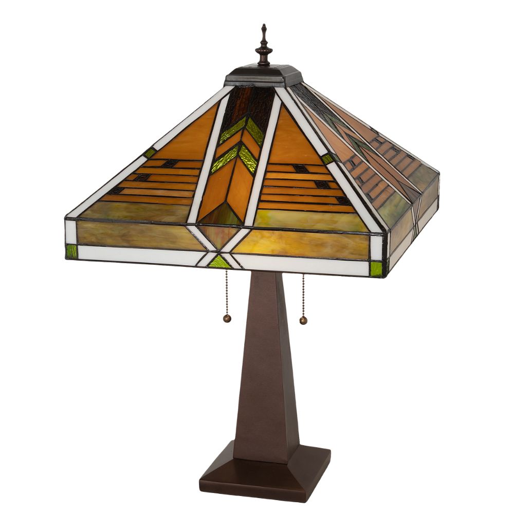 Meyda Lighting 259043 26" High Abilene Table Lamp in Mahogany Bronze