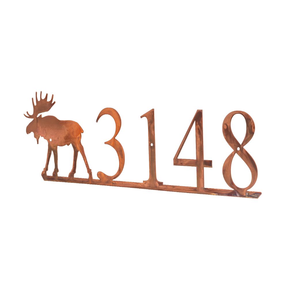 Meyda Lighting 259691 24" Wide Moose Personalized Sign in Antique Copper Finish