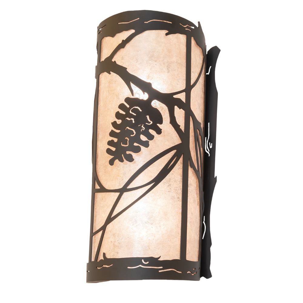 Meyda Lighting 259961 6" Wide Whispering Pines Right Wall Sconce in Oil Rubbed Bronze