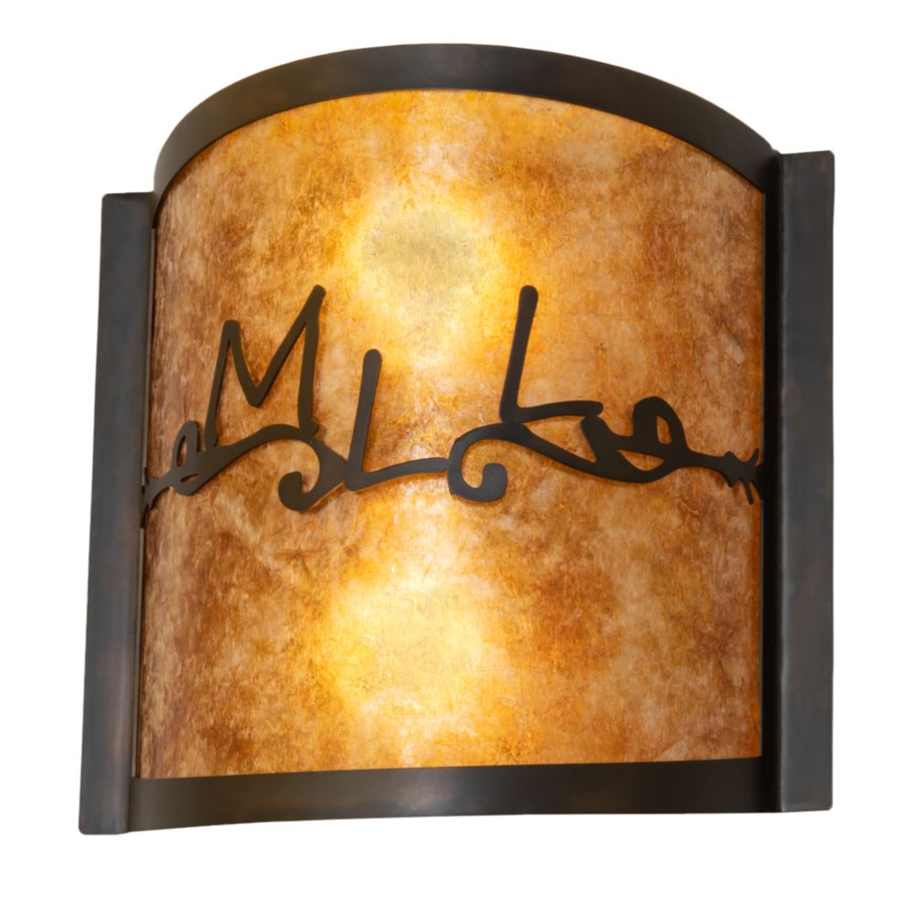 Meyda Lighting 260052 12" Wide Personalized Wall Sconce in Antique Copper Finish;burnished