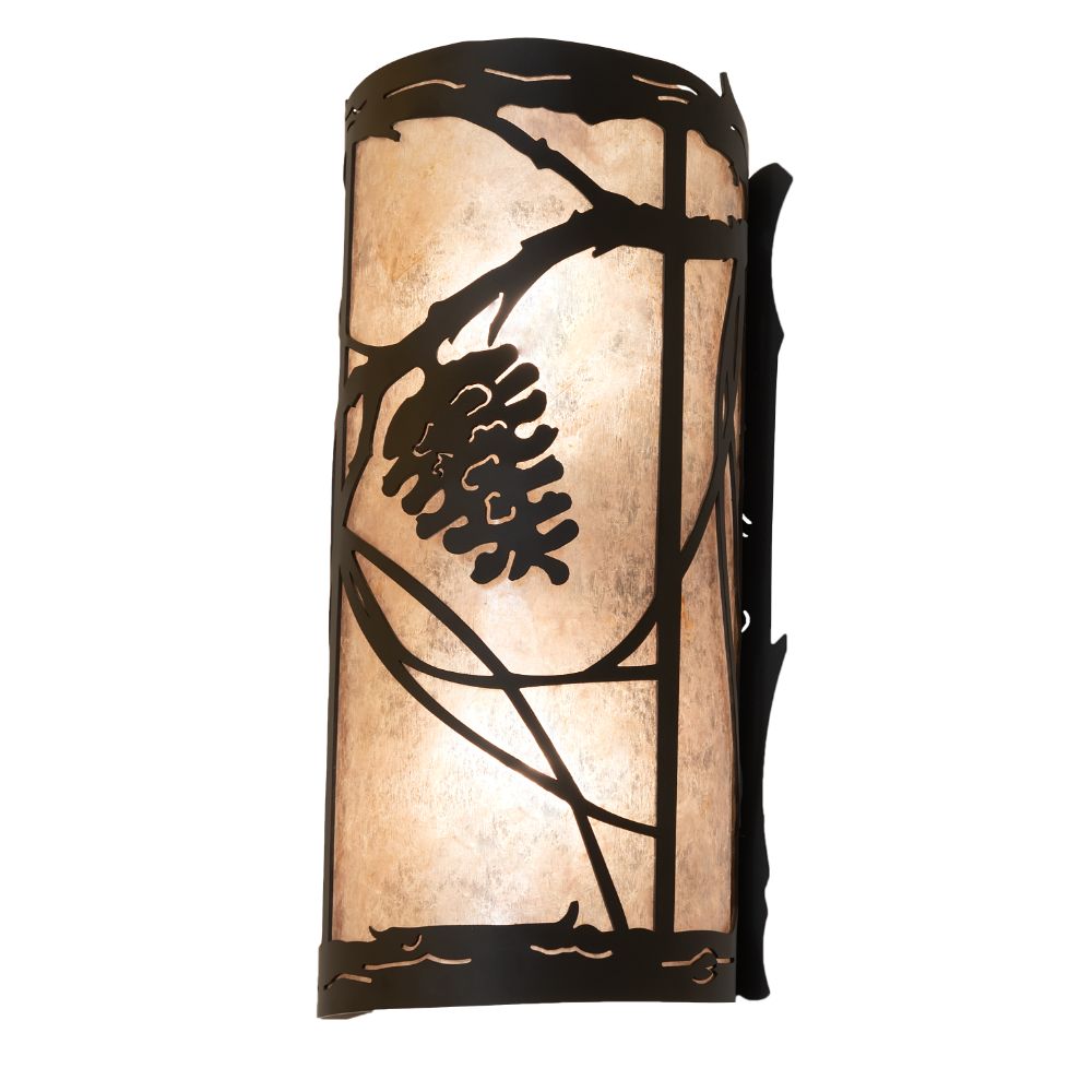 Meyda Lighting 260256 6" Wide Whispering Pines Left Wall Sconce in Oil Rubbed Bronze