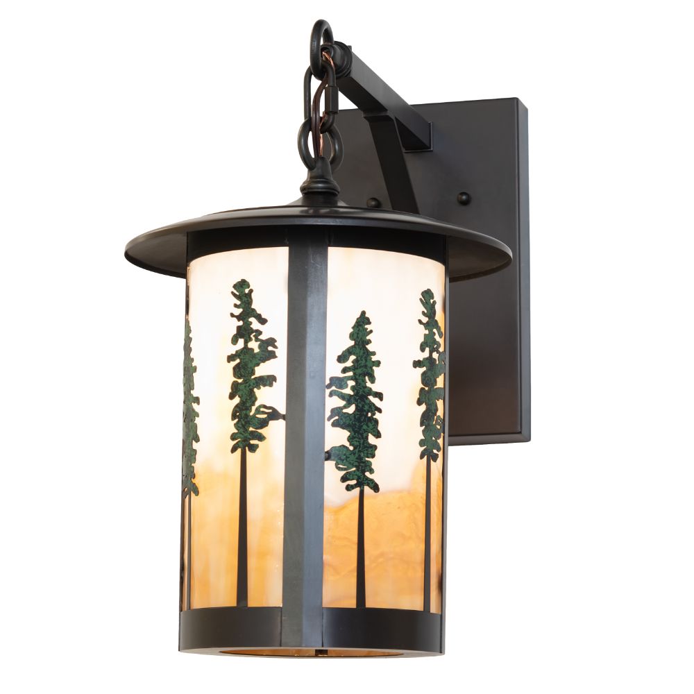 Meyda Lighting 260345 10" Wide Fulton Tall Pines Wall Sconce in Craftsman Brown Finish