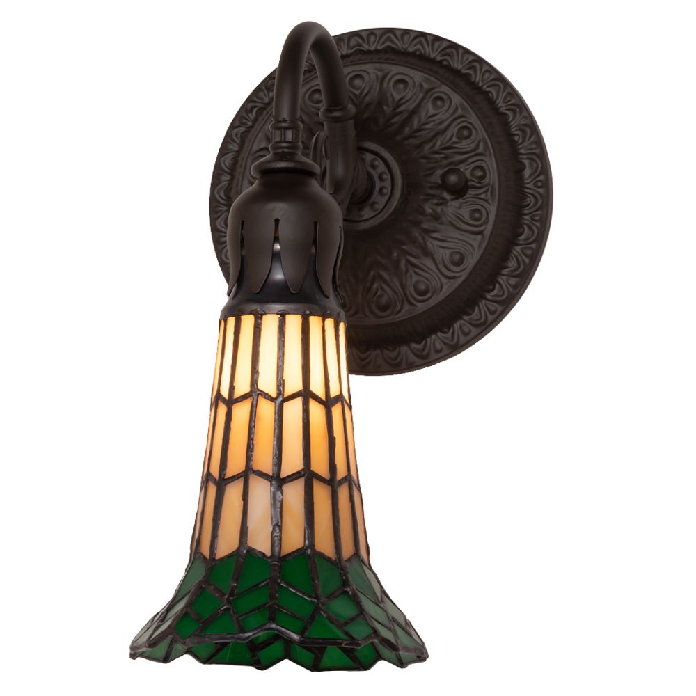 Meyda Lighting 260484 5.5" Wide Stained Glass Pond Lily Wall Sconce in Oil Rubbed Bronze