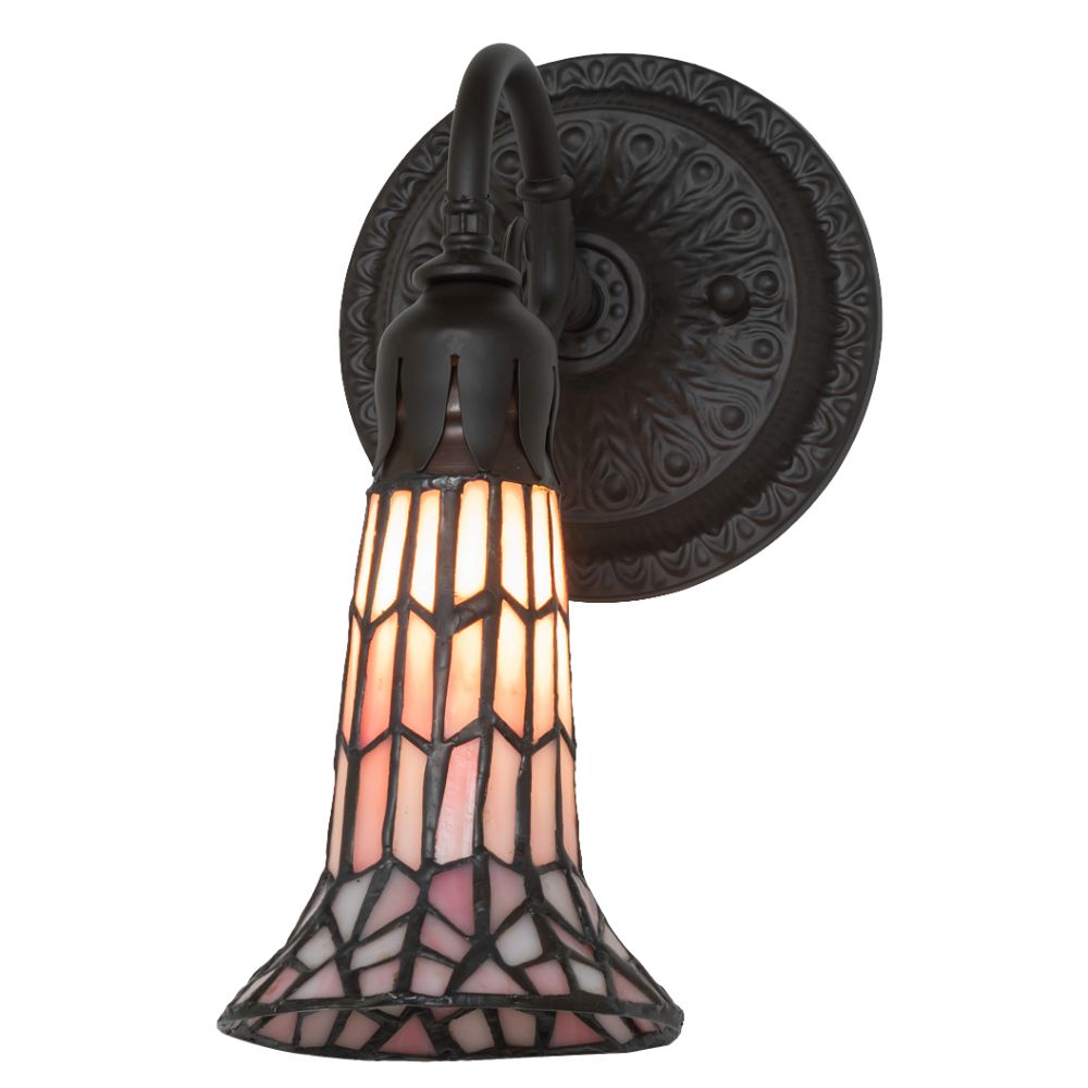 Meyda Lighting 260487 5.5" Wide Stained Glass Pond Lily Wall Sconce in Oil Rubbed Bronze
