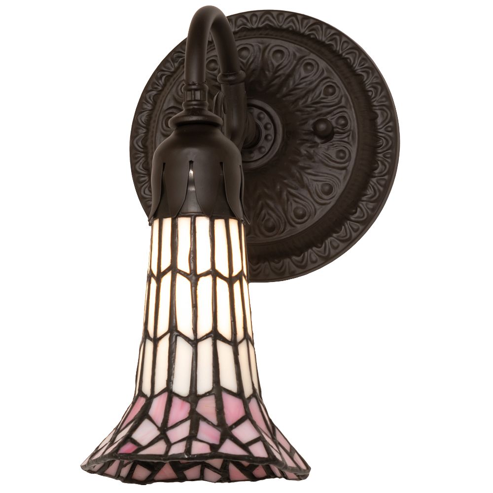 Meyda Lighting 260488 5.5" Wide Stained Glass Pond Lily Wall Sconce in Oil Rubbed Bronze
