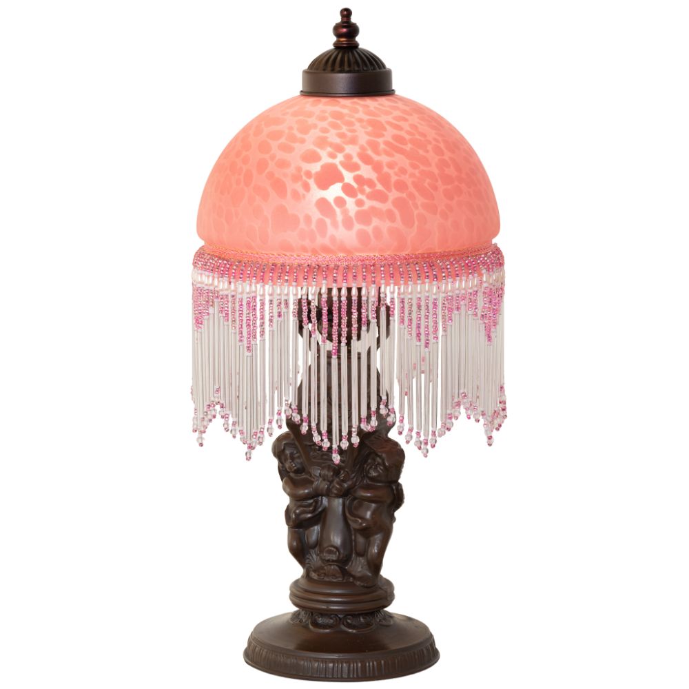Meyda Lighting 260705 17" High Roussillon Cherub With Lantern Mini Lamp in Mahogany Bronze