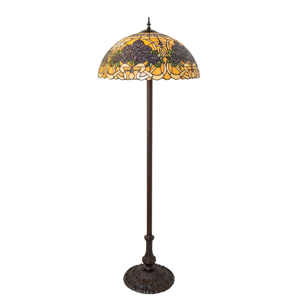 Meyda Lighting 261308 62" High Rose Bouquet Floor Lamp in Mahogany Bronze