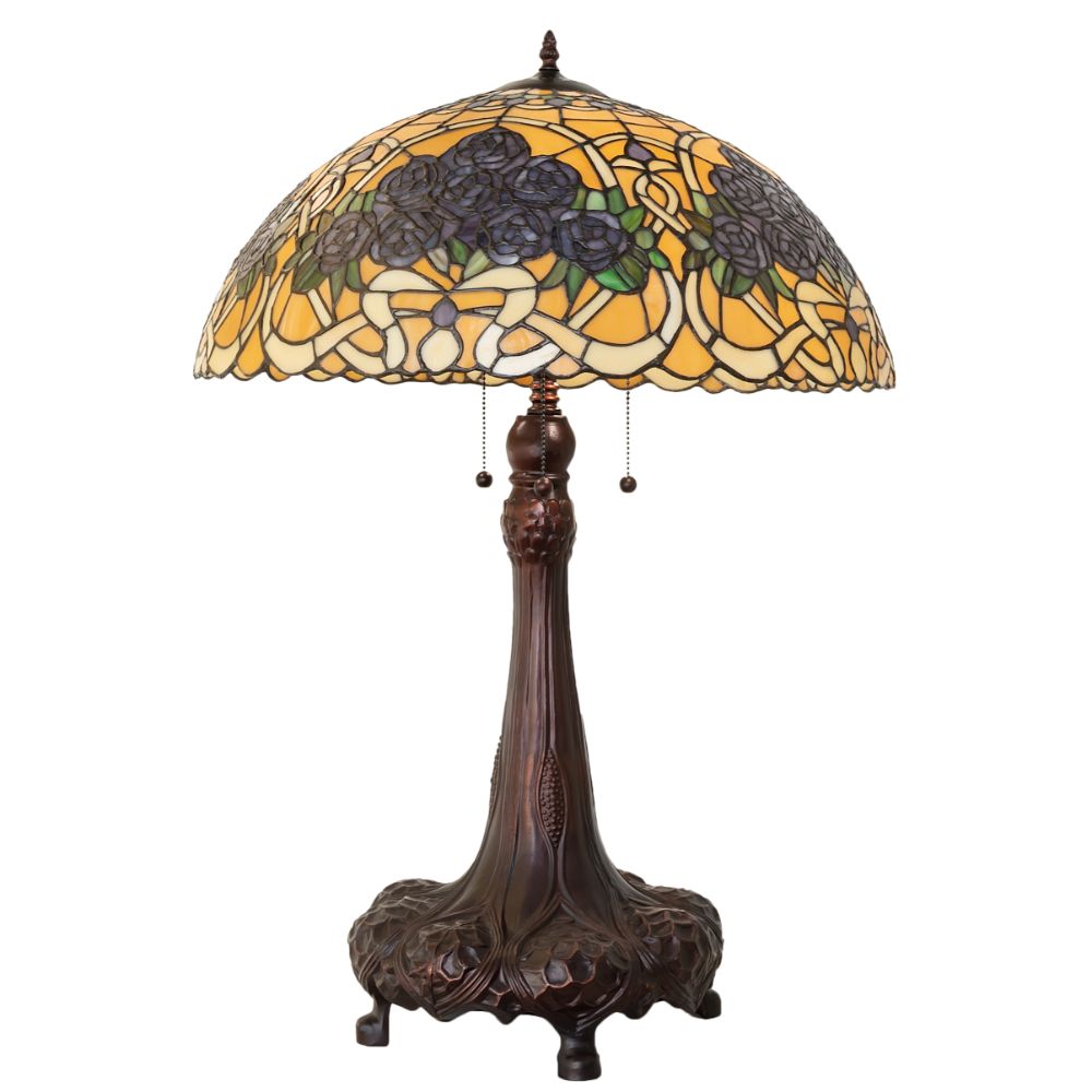 Meyda Lighting 261315 31" High Rose Bouquet Table Lamp in Mahogany Bronze