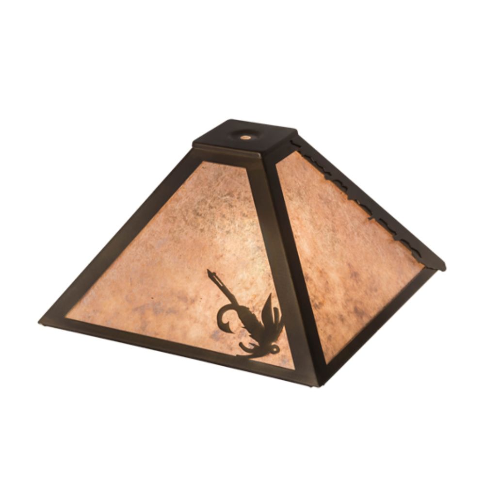 Meyda Lighting 26158 12" Square Fly Fishing Shade in ANTIQUE COPPER FINISH