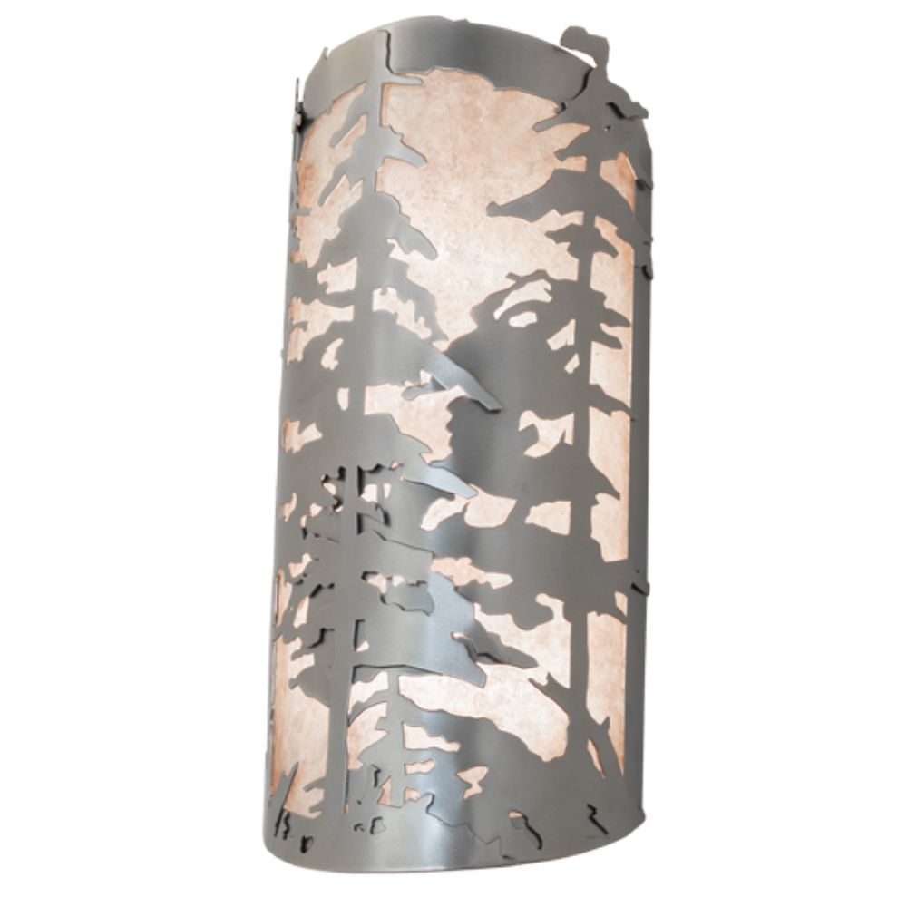 Meyda Lighting 261655 8" Wide Tall Pines Wall Sconce in Nickel Finish