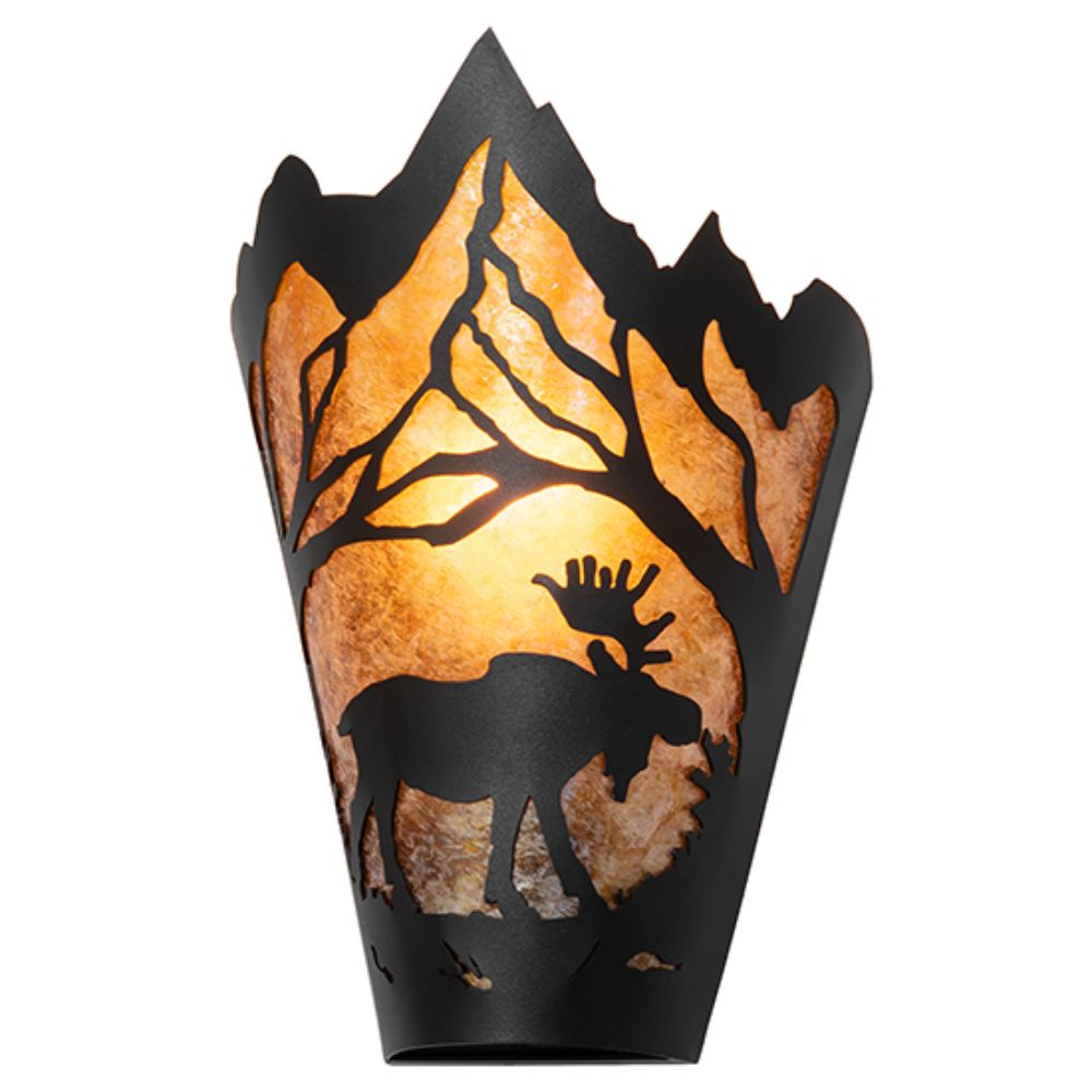 Meyda Lighting 261845 8" Wide Moose At Dawn Right Wall Sconce