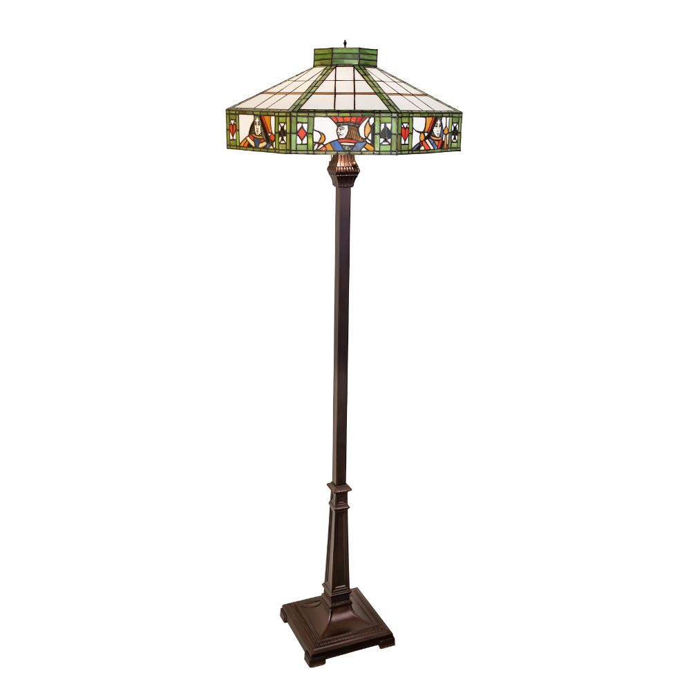 Meyda Lighting 262542 65" High Poker Face Floor Lamp in Mahogany Bronze