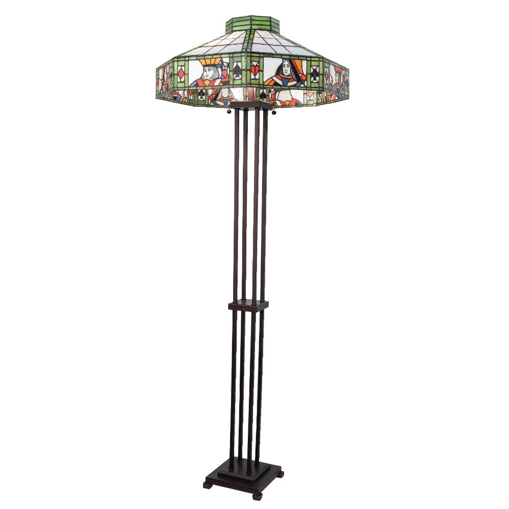 Meyda Lighting 262581 61" High Poker Face Floor Lamp in Mahogany Bronze
