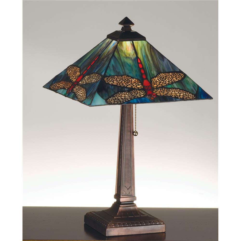 Meyda Tiffany Lighting 26290 21"H Prairie Dragonfly Table Lamp