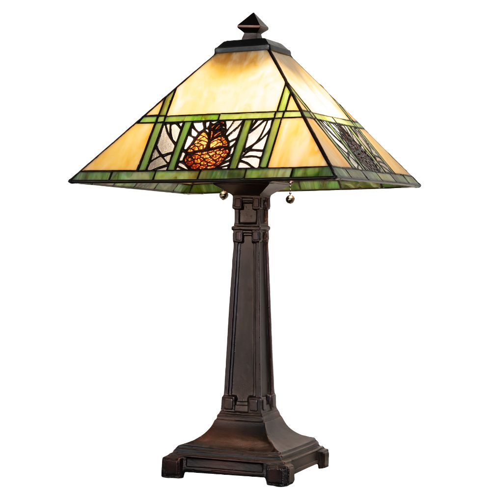 Meyda Lighting 263185 24" High Pinecone Ridge Table Lamp in Mahogany Bronze