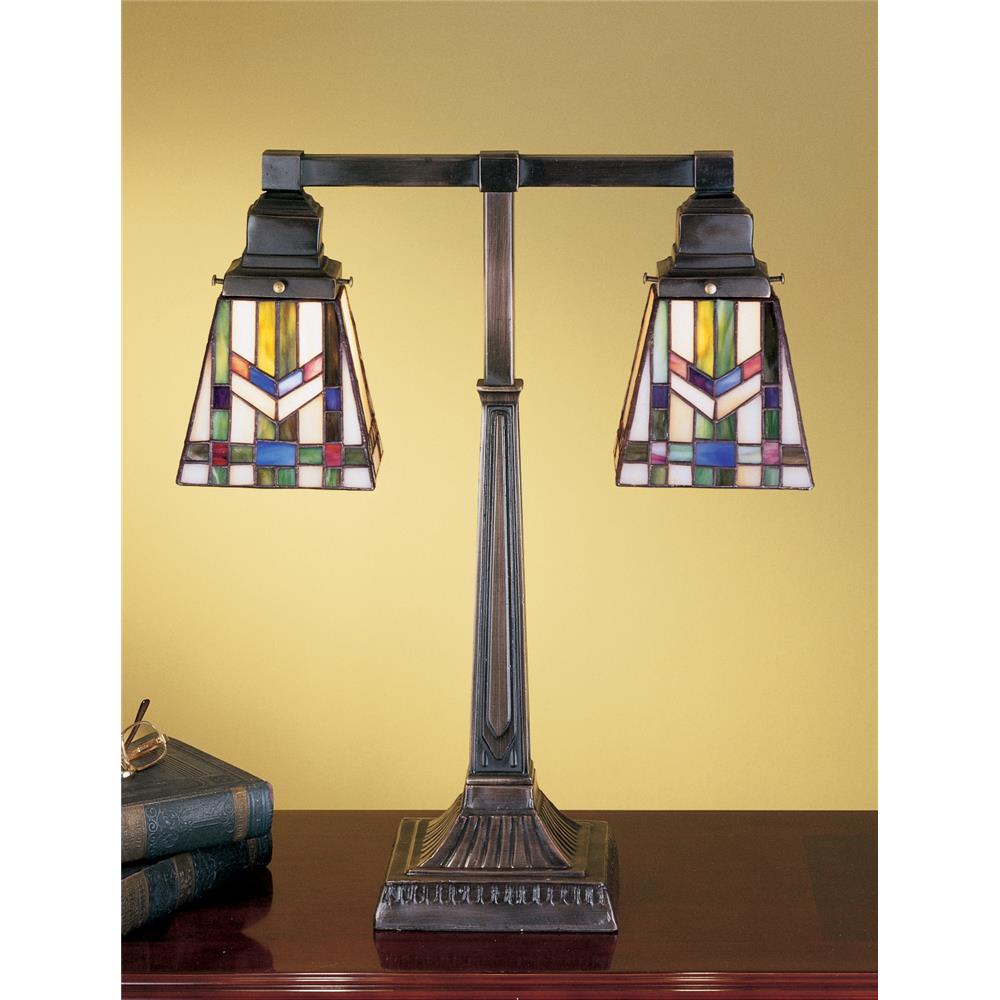 Meyda Tiffany Lighting 26419 19.5"H Prairie Wheat 2 Arm Desk Lamp