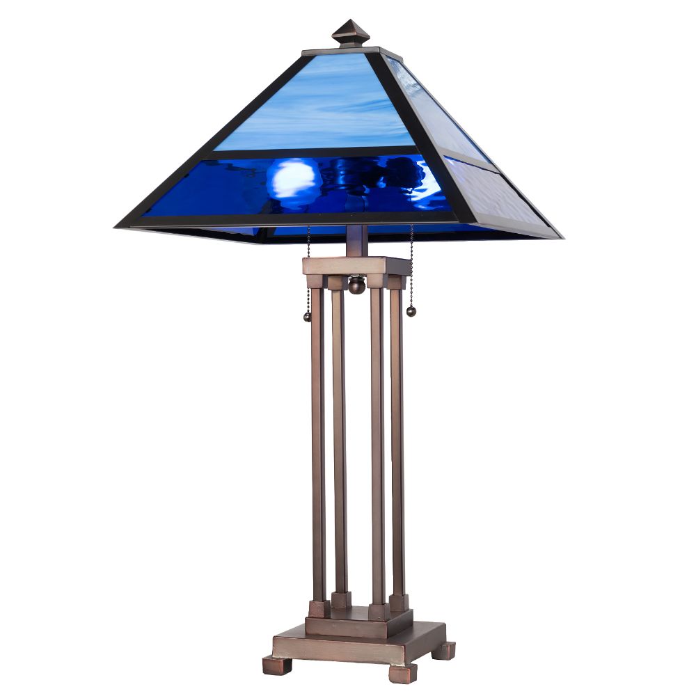 Meyda Lighting 264614 28" High Split Mission Table Lamp in Craftsman Brown Finish;mahogany Bronze