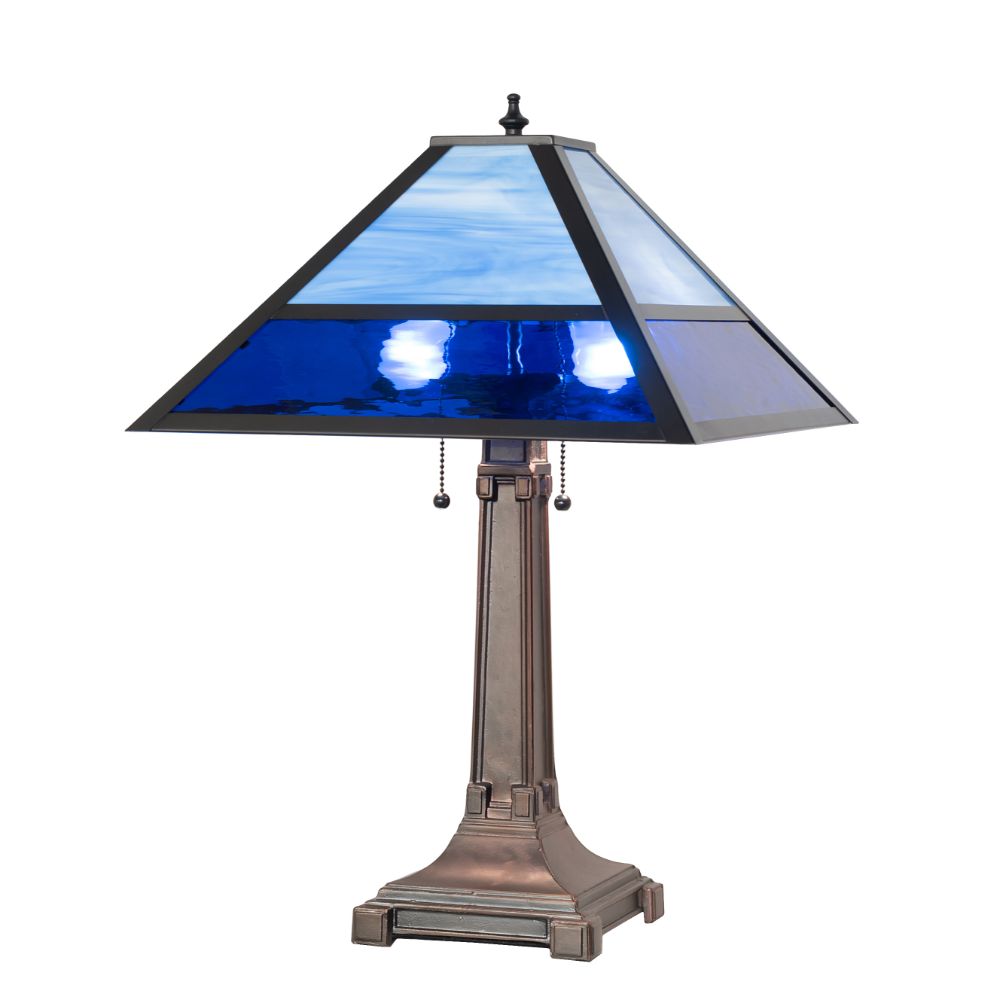Meyda Lighting 264617 24" High Split Mission Table Lamp in Craftsman Brown Finish;mahogany Bronze