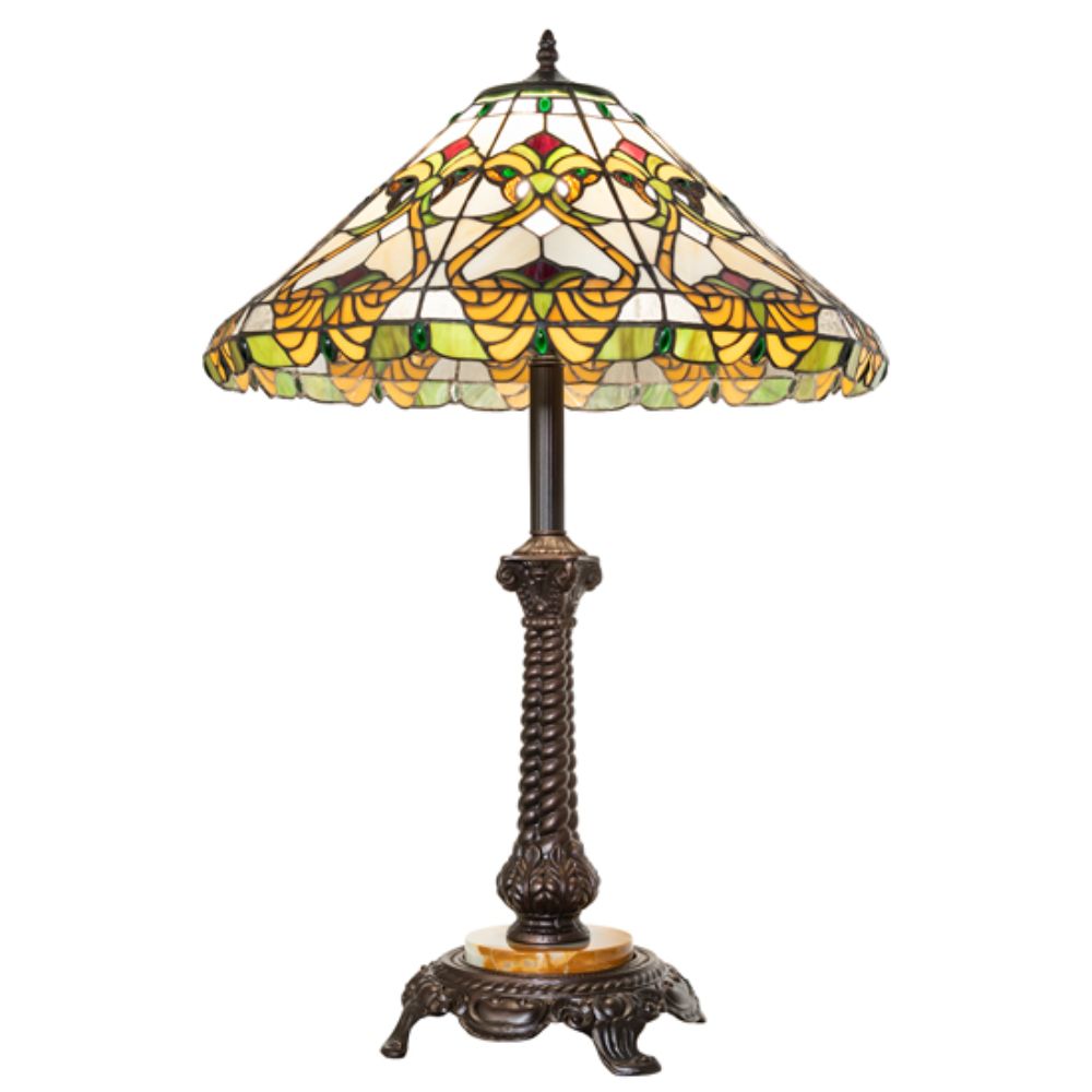 Meyda Lighting 264863 30" High Middleton Table Lamp in Mahogany Bronze