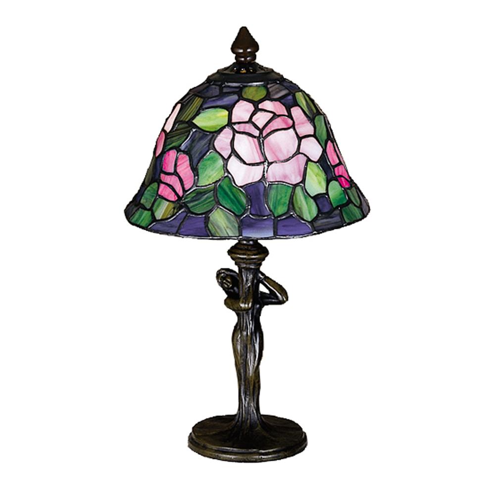 Meyda Tiffany Lighting 26488 12"H Tiffany Rosebush Mini Lamp