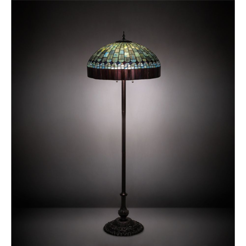 Meyda Lighting 26491 62" High Tiffany Candice Floor Lamp in MAHOGANY BRONZE