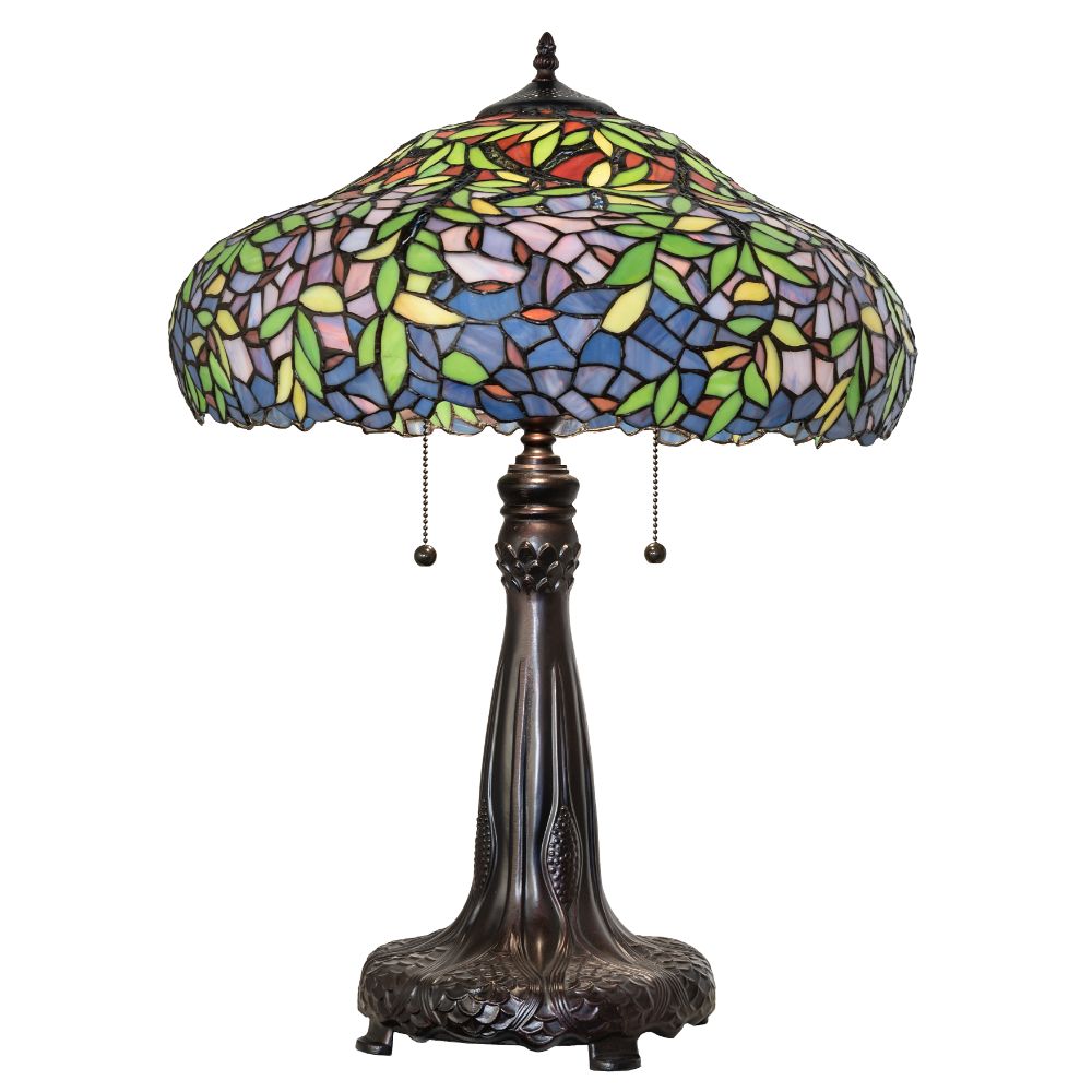 Meyda Lighting 264938 26" High Duffner & Kimberly Laburnum Table Lamp in Antique Finish;mahogany Bronze
