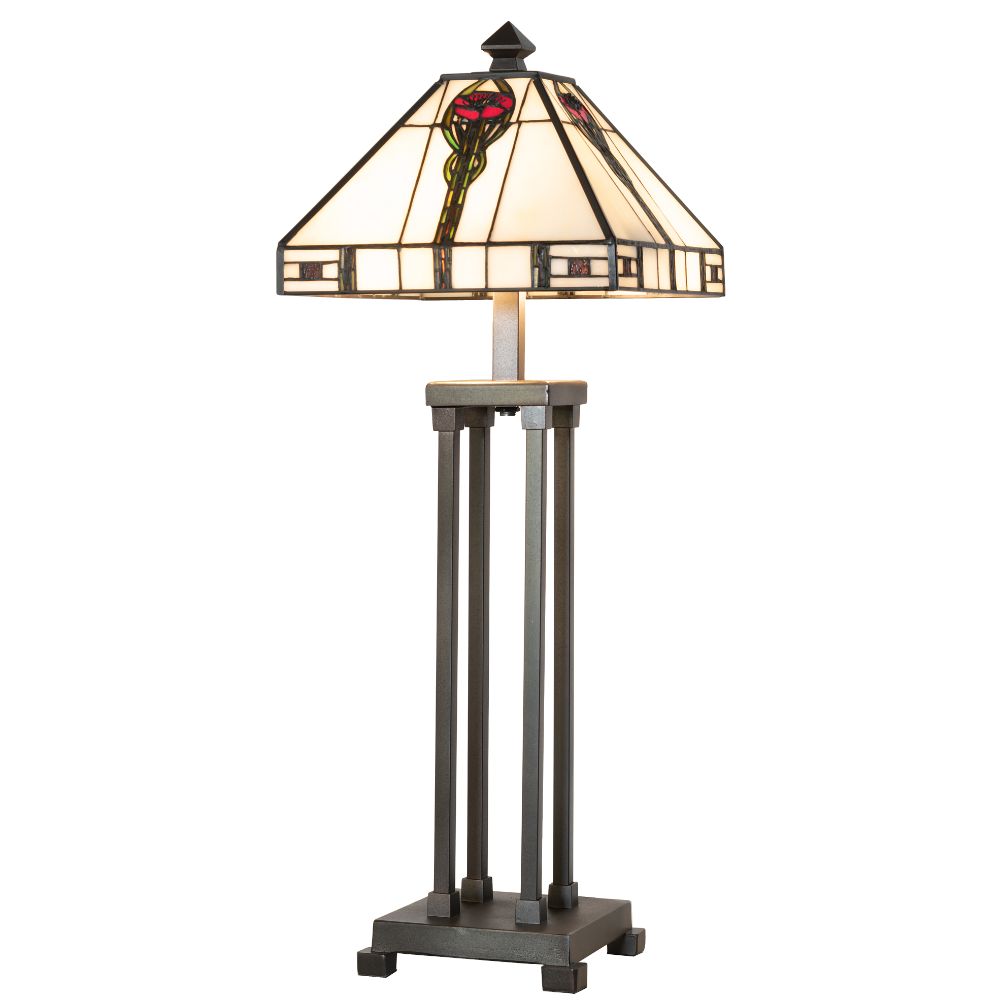 Meyda Lighting 265057 27" High Parker Poppy Table Lamp 