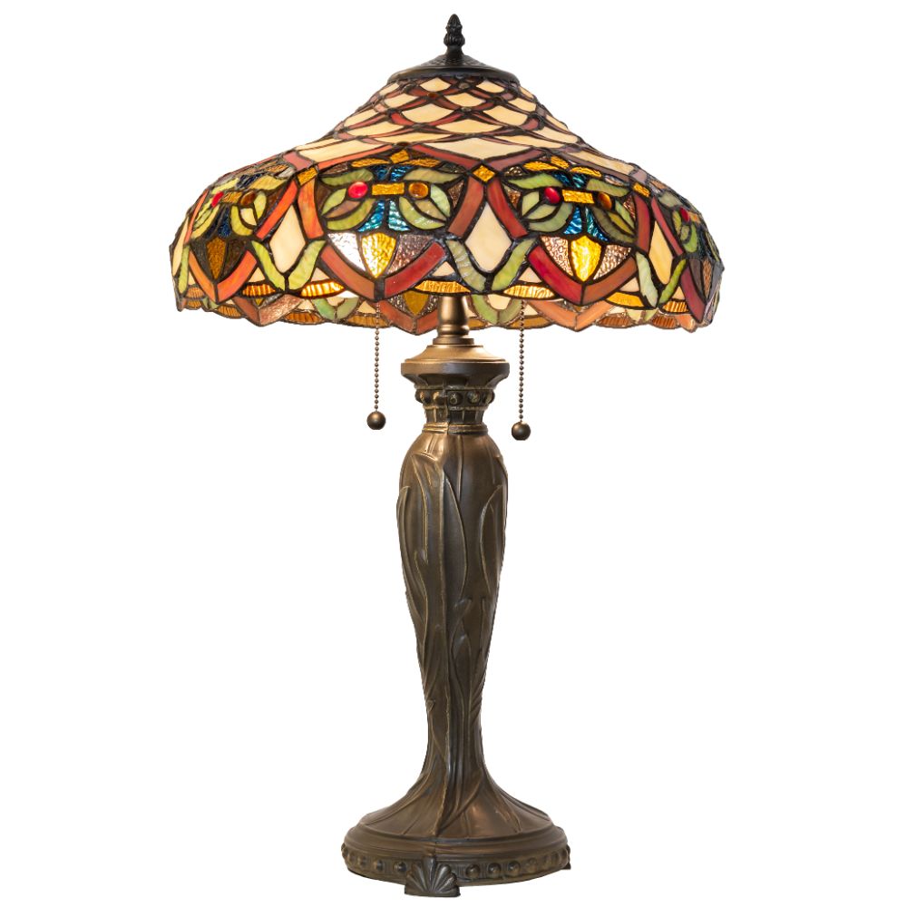 Meyda Lighting 265254 26" High Franco Table Lamp in Antique Finish