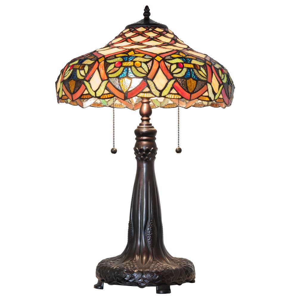 Meyda Lighting 265257 26" High Franco Table Lamp in Mahogany Bronze
