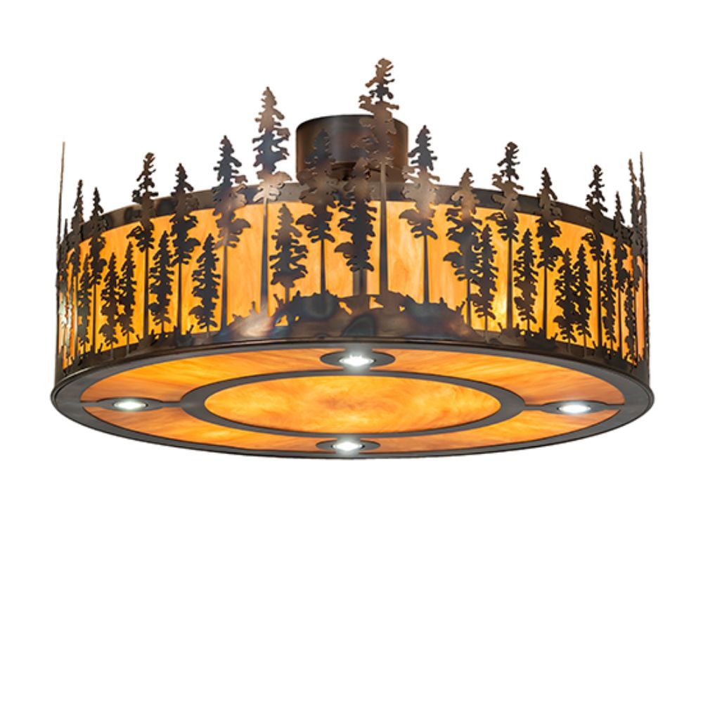 Meyda Lighting 265345 36" Wide Personalized Adirondack Bank Pendant in Antique Copper Finish