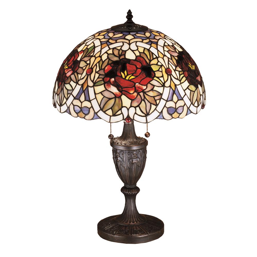 Meyda Tiffany Lighting 26674 24"H Renaissance Rose Table Lamp